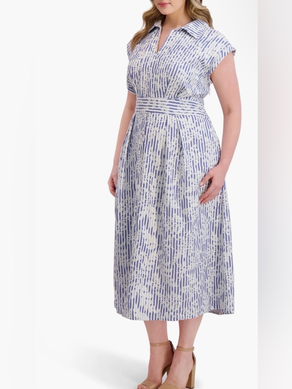 Embroidered Woven Midi Dress